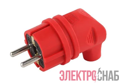 Вилка 90град. V9-RED-IP44 16А IP44 с заземл. каучук красн. Эра Б0044549