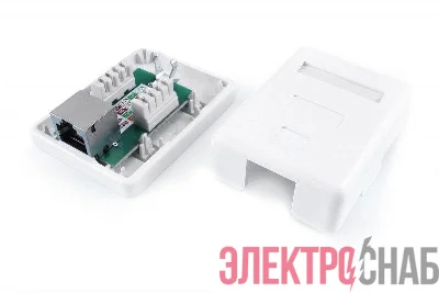 Розетка компьютерная 1-м ОП SB1-1-8P8C-C6-SH-WH RJ45 (8P8C) кат.6 экранир. Dual IDC Hyperline 430236