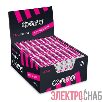 Элемент питания алкалиновый AAA/LR03 1.5В Super Alkaline box-96 display (уп.96шт) ФАZА 2854674