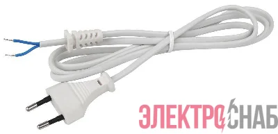 Шнур питания UX-ШВВП-2x0.75-1.8m-W с вилкой б/з ШВВП 2х0.75 1.8м бел. Эра Б0048923