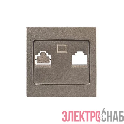 Панель лицевая Валенсия для розетки 2-м RJ-45 графит PROxima EKF ESK02-L-035-60