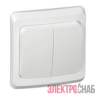 Выключатель 2-кл. СП Этюд 10А IP20 с подсветкой бел. SE BC10-006B