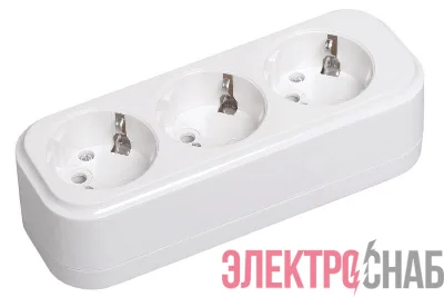 Колодка удлинителя 3-м 16А Classic К03 2P+PE 250В IEK KYP11-16-03-00-Z