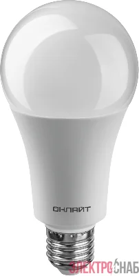 Лампа светодиодная 61 955 OLL-A60-25-230-6.5K-E27 25Вт грушевидная 6500К холод. бел. E27 2500лм 176-264В ОНЛАЙТ 61955