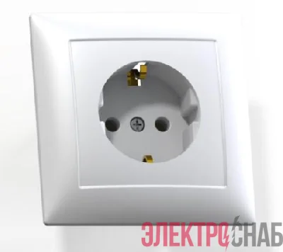 Розетка 1-м СП Селена РС16-370 16А IP20 с заземл. бел. Кунцево 8111