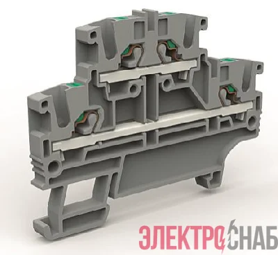 Клемма двухуровневая на 2.5кв.мм DKC ZEFD200GR
