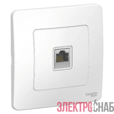 Розетка компьютерная 1-м СП Blanca RJ45 кат.5E бел. SE BLNIS045001