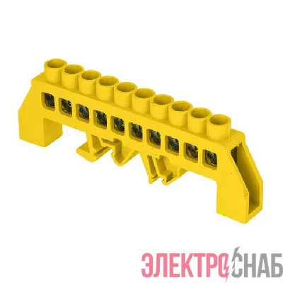 Шина нулевая PE 8х12 10 отвер. латунь желт. нейлоновый корпус комбинированный PROxima EKF sn0-125-10-dpe