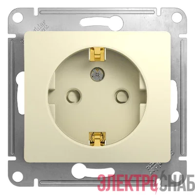Розетка 1-м СП Glossa 16А IP20 с заземл. защ. шторки механизм беж. SE GSL000245