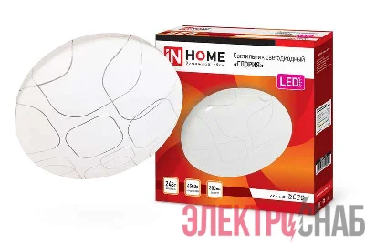 Светильник светодиодный DECO ГЛОРИЯ 24Вт 6500К 2160лм 230В 330х55мм IN HOME 4690612025094