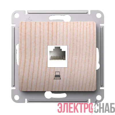 Розетка компьютерная Glossa RJ45 кат.5Е механизм сосна SE GSL001581K