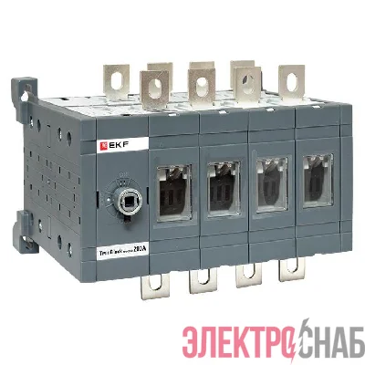 Рубильник 4п 200А реверсивный без рукоятки управления TwinBlock EKF tb-s-200-4p-rev