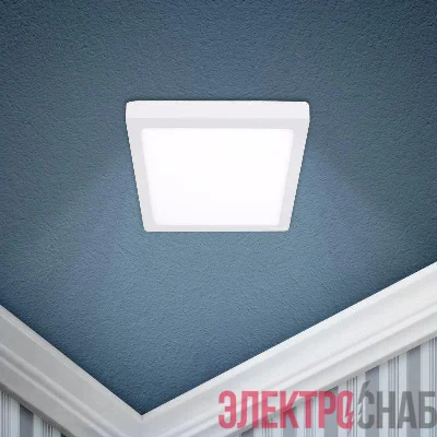Светильник светодиодный LED 9-12-4K 12Вт 220В 4000К квадратный накладной бел. ЭРА Б0050272