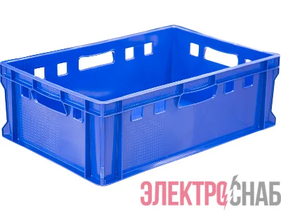 Ящик мясной 600х400х200 сплошной Е2  синий 207-P 207-P