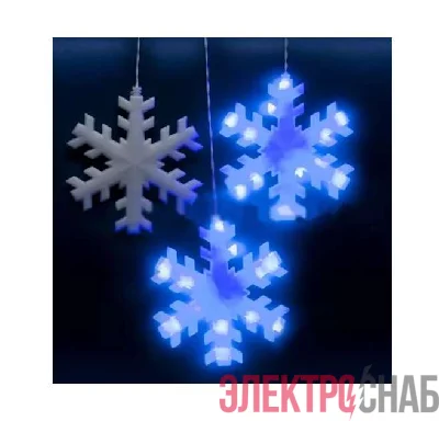 Гирлянда занавес светодиодная &"Снежинки&" ULD-E2703-120/DTA BLUE IP20 SNOWFLAKES син. с контроллером 120LED 2.