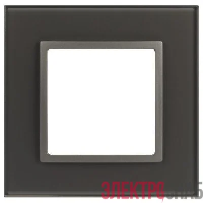 Рамка 1-м Elegance 14-5101-16 для розеток и выключателей стекло титан Эра Б0065833