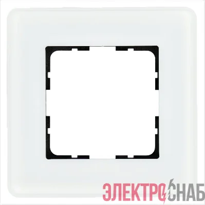 Рамка 1-м G-Glass закругленная стекло матов. бел. Jasmart G1001GW-RM