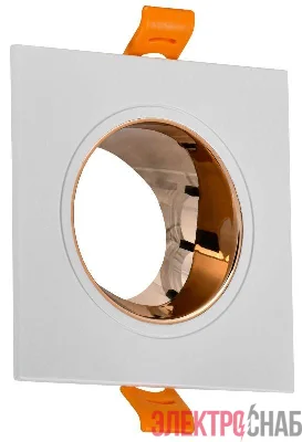 Светильник 4107 встраиваемый поворотный GU10 бел./золото пласт. IEK LT-UVB0-4107-GU10-1-K22