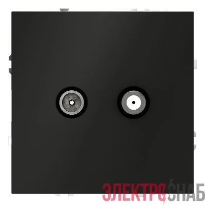 Розетка телевизионная оконечная TV + SAT 2-м СП S70 механизм черн. матов. Voltum VLS060408