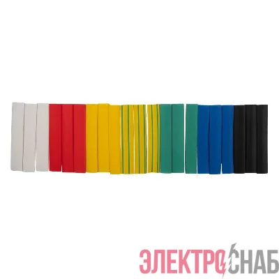 Трубка термоусадочная PTT 10/5-10-21 SET7 (ТУТнг 10/5) набор 7 цветов по 3шт 10см (уп.21шт) JazzWay 5075863