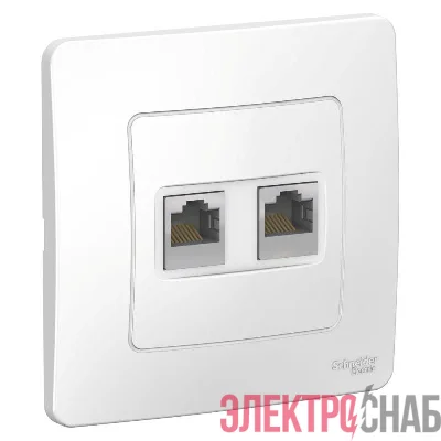 Розетка компьютерная 2-м СП BLANCA RJ45 кат.5e бел. SchE BLNIS045451
