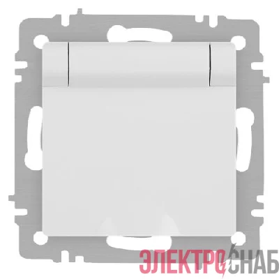 Розетка 1-м СП Accent 6-203-01М 16А IP20 250В 2P+E Schuko с крышкой бел. матов. Intro Б0063713