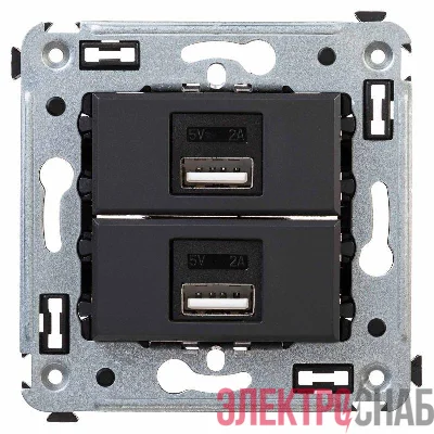 Устройство зарядное USB СП Avanti "Черный матовый" DKC 4412543