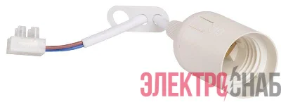 Патрон электрич. E27 Ппл27-04-К51 подвесной со шнуром пластик бел. (с этикет.) IEK EPP14-04-01-K01