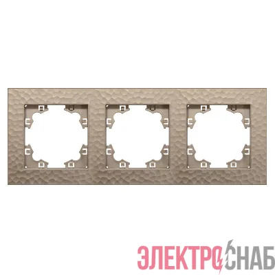 Рамка 3-м Афина фактурная универс. шампань Universal A10045-Br