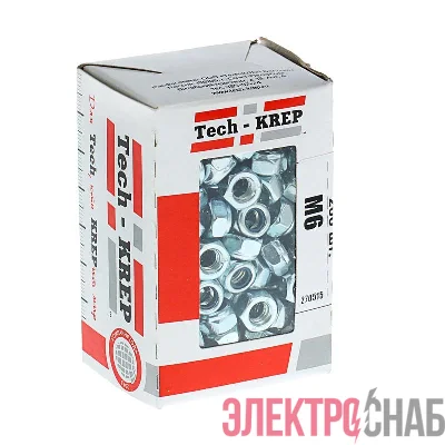Гайка DIN985 самоконтрящаяся оцинк. М6 (уп.200шт) Tech-KREP 105253