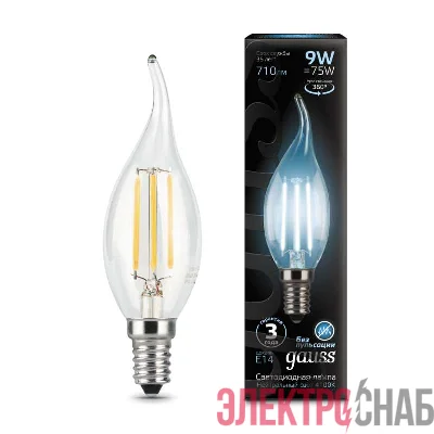 Лампа светодиодная Black Filament Свеча на ветру E14 9Вт 4100К Gauss 104801209