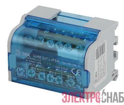 Шины на DIN-рейку в корпусе (кросс-модуль) ШНК 2х7 L+PEN NO-224-13 ЭРА Б0043931
