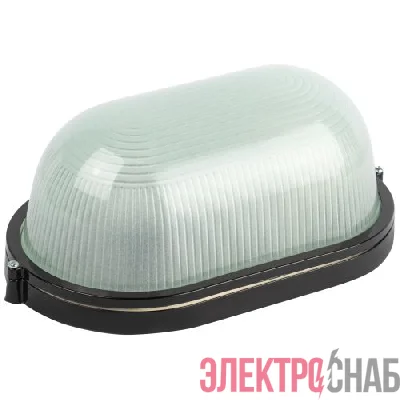 Светильник НБП 04-100-001 1х100Вт E27 IP54 акватермо алюм./стекло овал черн. Эра Б0063863