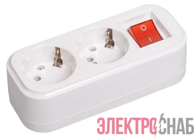 Колодка удлинителя 2-м 16А Classic К02В 2P+PE 250В с выкл. IEK KYP11-16-02-00-ZK