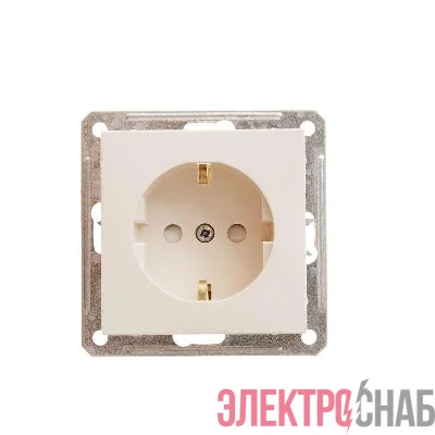 Розетка 1-м СП W59 16А IP20 с заземл. защ. шторки механизм сл. кость SE RS16-152-2-86