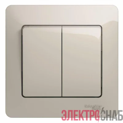 Выключатель 2-кл. СП Glossa 10А IP20 (сх. 5) 10AX в сборе молочн. SE GSL000952