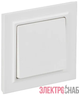 Выключатель 1-кл. СП BRITE ВСР10-1-0-БрАБ 10А в сборе арктич. бел. IEK BR-V10-0-10-K91-F