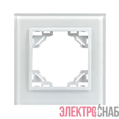 Рамка 1-м Минск стеклянная бел. Basic EKF ERM-G-401-10