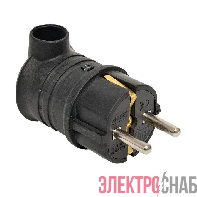Вилка угловая 16А 2P+PE 230В IP44 каучук черн. PROxima EKF RPS-017-16-230-44-r