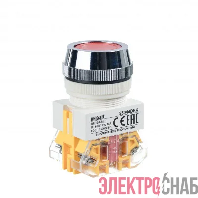 Выключатель кнопочный ABLF ВК-30 d30мм 220В красн. DEKraft 25044DEK