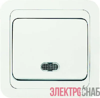 Выключатель 1-кл. СП Mimoza 10А IP20 с подсветкой бел./бел. Makel 12021