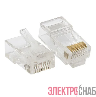 Коннектор RJ45 (8P8C) кат.6 неэкранир. 30мкд универс. (уп.20шт) TERACOM PRO EKF TRP-PLUG-6UTP-20