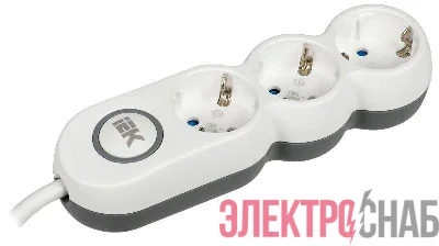 Удлинитель 3х1.5м с заземл. 16А IP20 Uno У03В 2P+PE 250В 3х1.5 IEK WYP53-16-03-D15-ZK