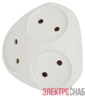 Разветвитель 3-м без заземл. 10А IP20 SPx-3-W бел. Эра Б0053481