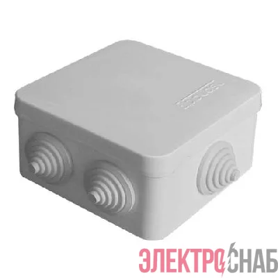 Коробка распределительная ОП 84х84х45мм IP54 7 выходов 3 гермоввода крышка защелкивающаяся сер. Epplast 120072
