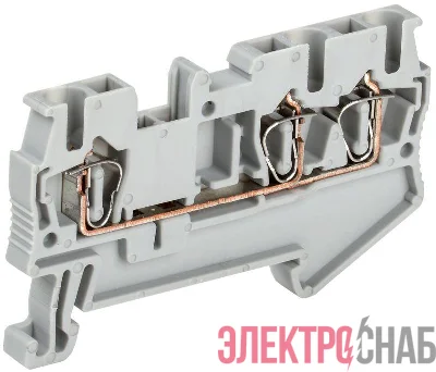 Клемма пружинная КПИ 3в-2.5 3 вывода 31А сер. IEK YZN11-3-002-K03