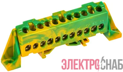 Шина PE "земля" в комб. изол. "Стойка" 6х9-11-ЖЗ TEKFOR IEK TF-NN10-11-DP-K52