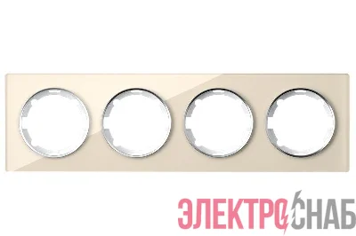 Рамка 4-м Garda горизонт. стеклянная беж. 2E52401301 OneKeyElectro 2234932