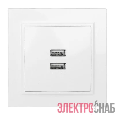 Розетка USB 2-м СП Минск 2.1А бел. EKF ERR-2USB-100