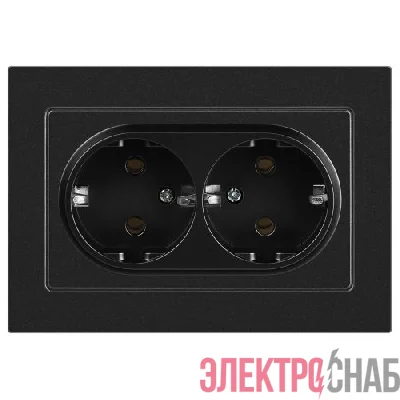 Розетка 2-м СП Accent 6-205-05 16А IP20 250В 2P+E Schuko AL/CU антрацит Intro Б0063494